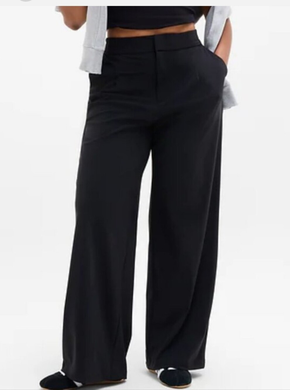 Athleta Pinnacle High Rise Trouser Size 4 Black Wide Leg